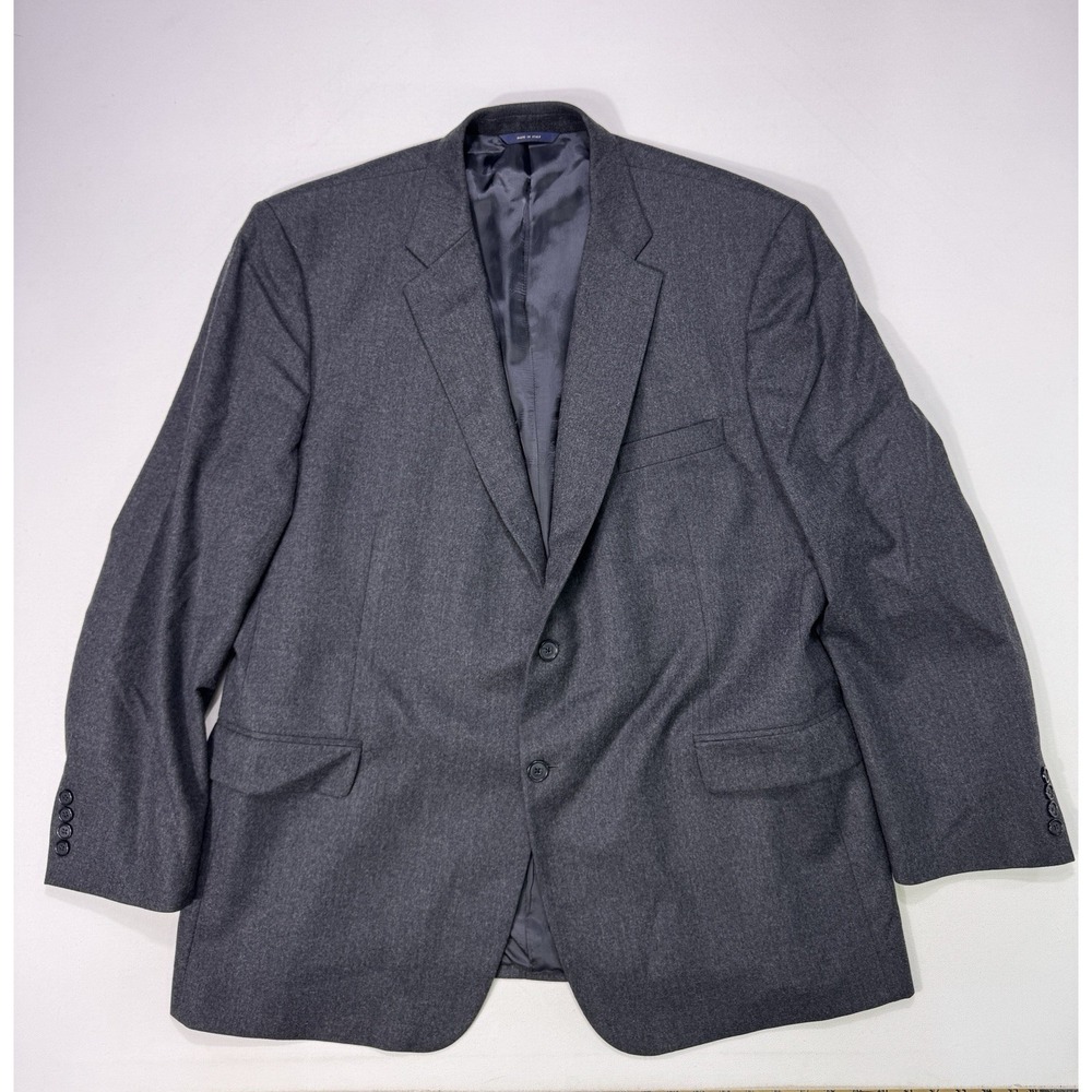 Brooks Brothers Madison 50L Vitale Barberis Flannel Wool Blazer Grey Luxury